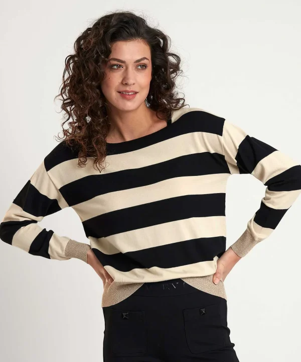 Striped Sweater With Lurex Collars*GIULIA E TU Shop