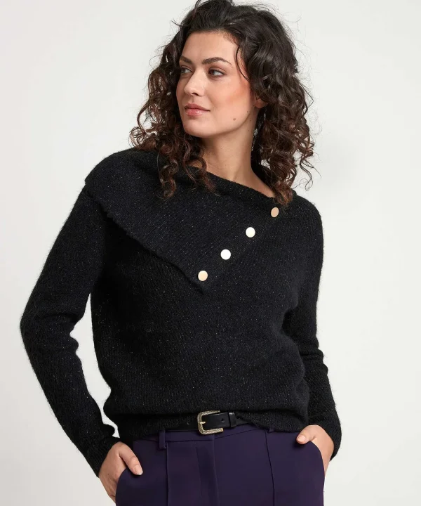 Turtleneck Diagonal Buttons*GIULIA E TU Best Sale