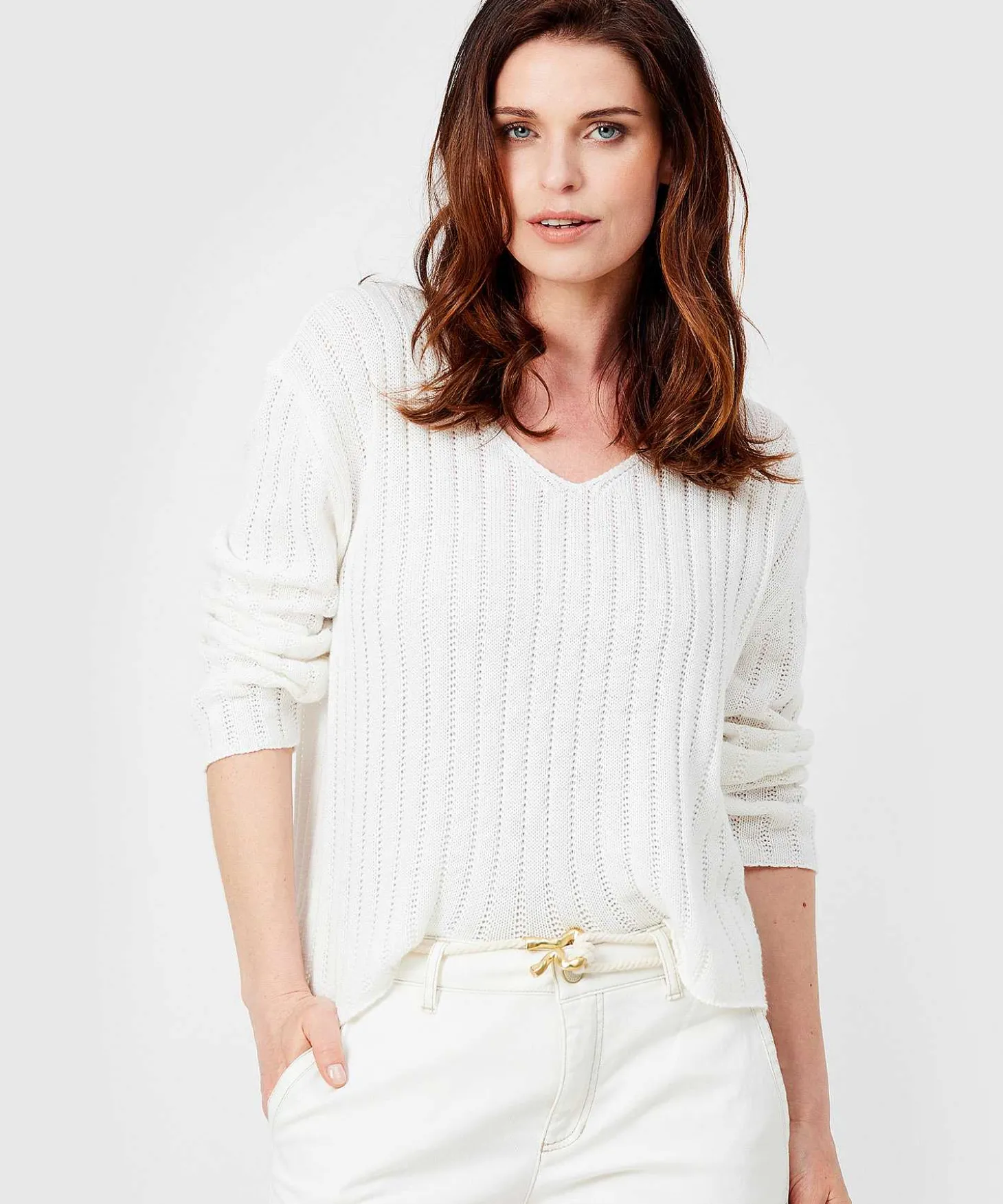 giulia_e_tu_vneck_sweater_1.webp V-Neck Sweater Ajour*GIULIA E TU Fashion