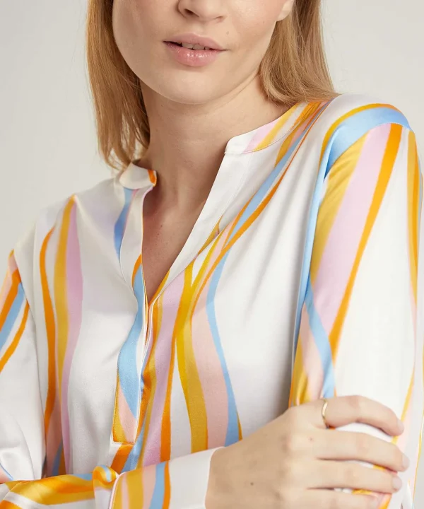 Blouse Silk Flame Print*Herzen's Angelegenheit Store