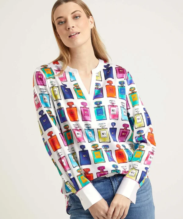 Blouse Silk Perfume Print*Herzen's Angelegenheit Hot