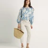 Cotton Voile Blouse Palm Trees Anni*0039 ITALY Store