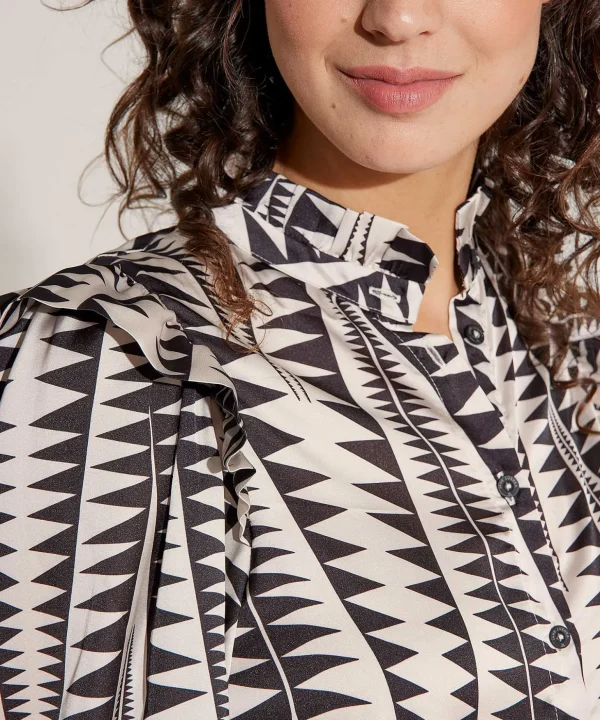 Silky Blouse Graphic Print Kim*Jane Lushka Clearance