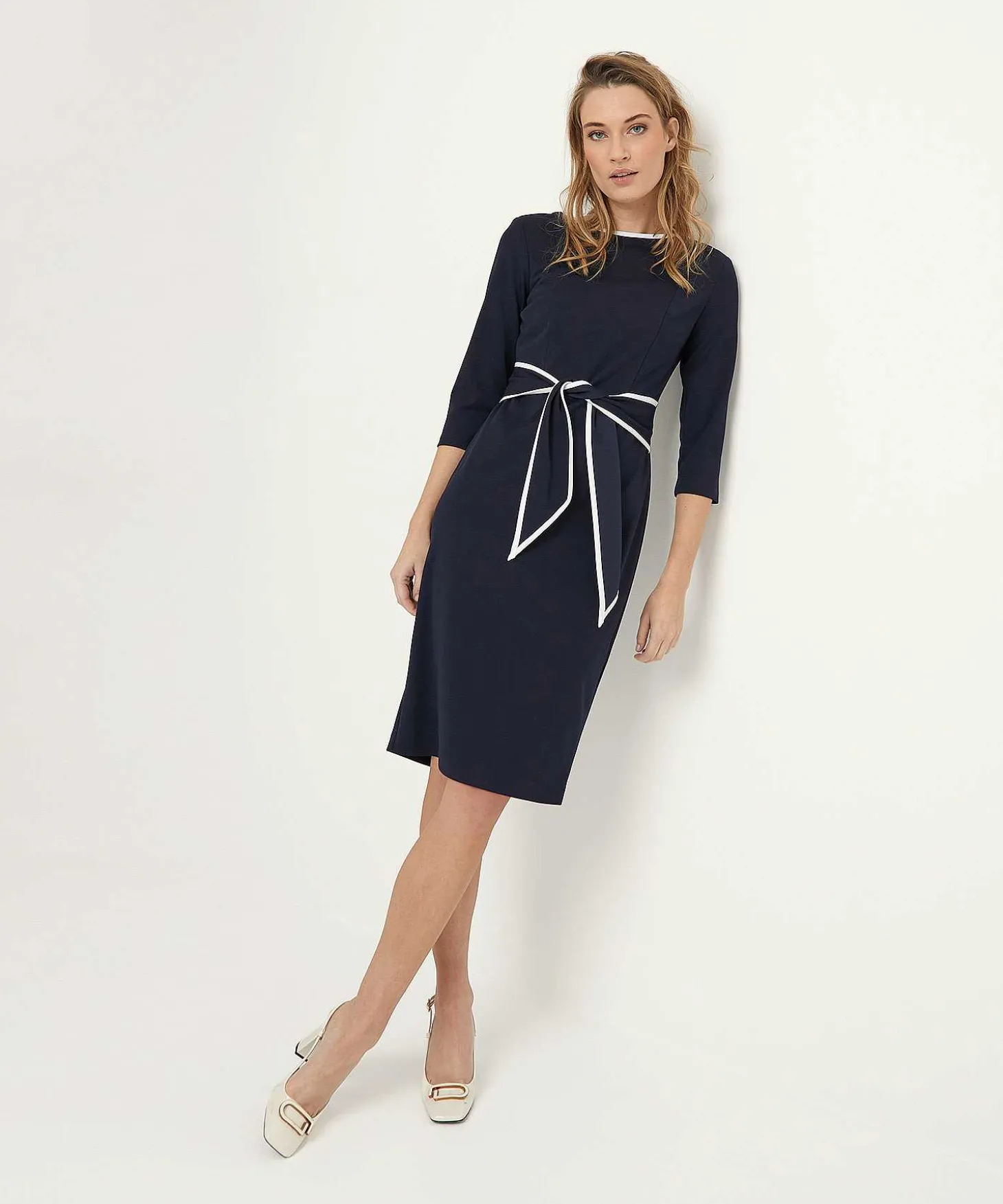 joseph_ribkoff_dress_with_1.webp Dress With Contrast Piping*Joseph Ribkoff Store