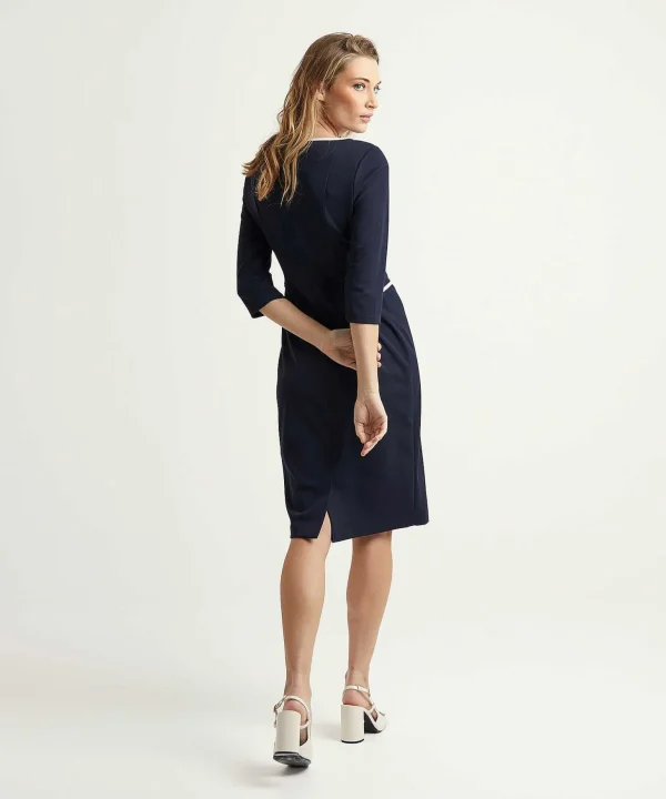 Dress With Contrast Piping*Joseph Ribkoff Store