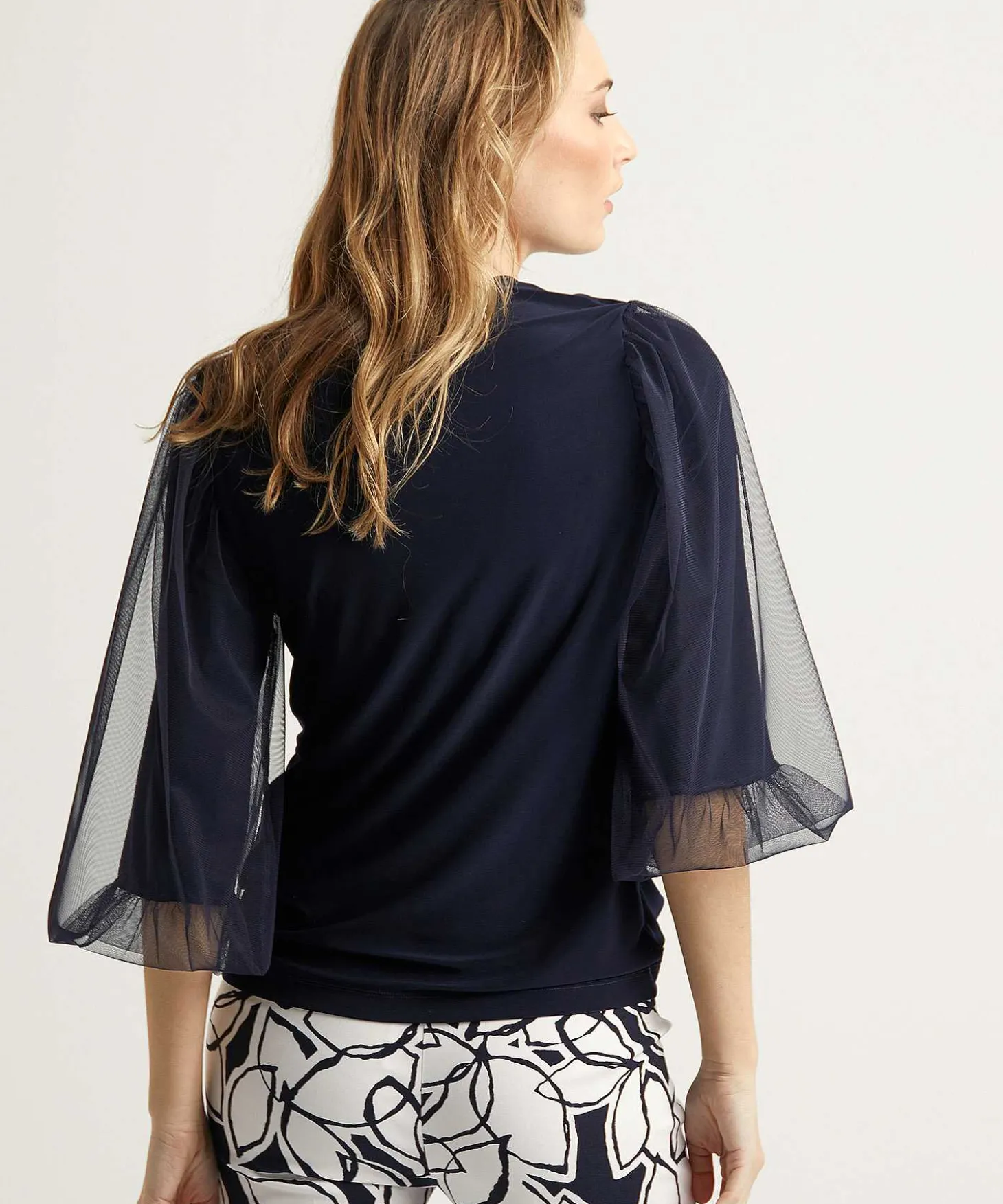 joseph_ribkoff_top_with_b_2.webp Top With Balloon Sleeve Mesh*Joseph Ribkoff New