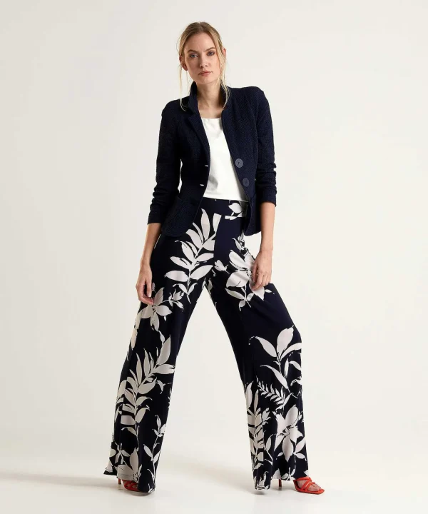 Wide Leg Trousers Leaf Print*Joseph Ribkoff Best