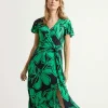 Wrap Dress Bow Detail Floral Print*Joseph Ribkoff New