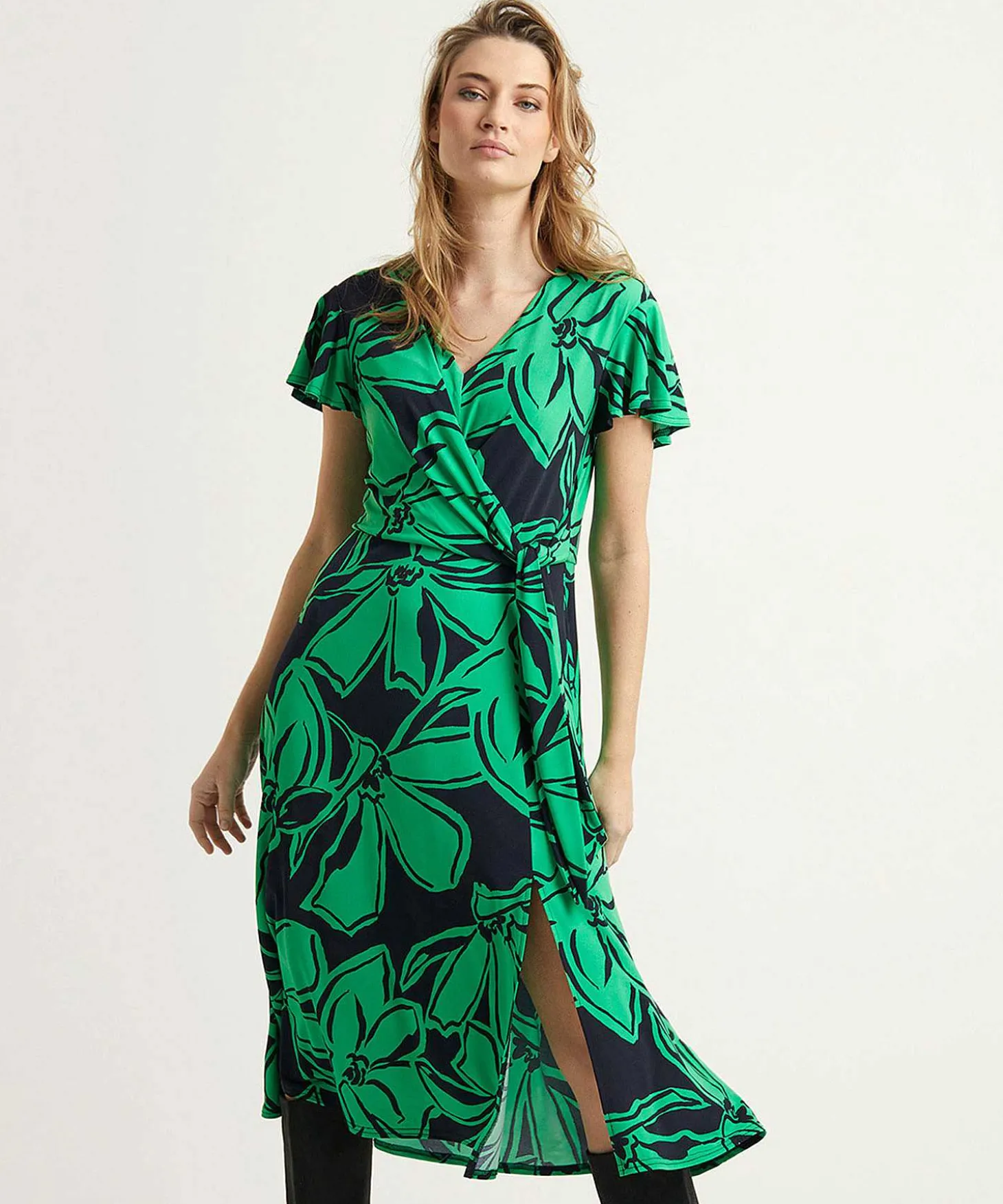 joseph_ribkoff_wrap_dress_0-1.webp Wrap Dress Bow Detail Floral Print*Joseph Ribkoff New
