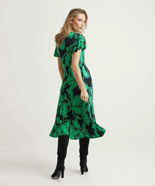 Wrap Dress Bow Detail Floral Print*Joseph Ribkoff New