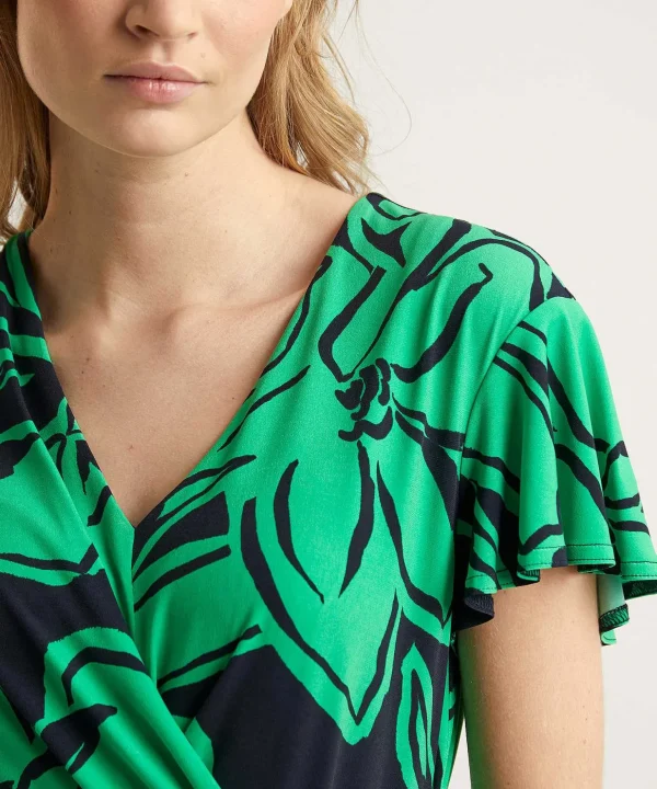 Wrap Dress Bow Detail Floral Print*Joseph Ribkoff New