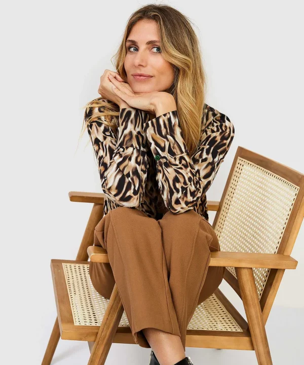 Blouse Crepe Animal Print Beline*KYRA Store