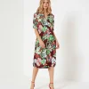 Button-Down Dress Tropical Flower Marena*KYRA Cheap