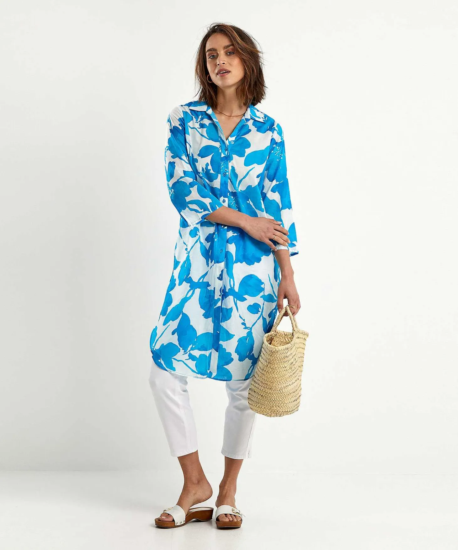 kyra_cotton_voile_shirt_d_1.webp Cotton Voile Shirt Dress Flowers Bonnie*KYRA New