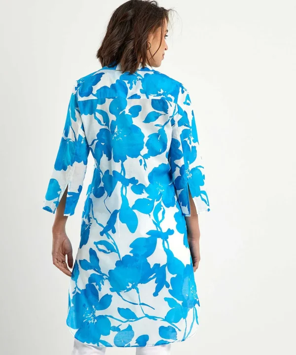 Cotton Voile Shirt Dress Flowers Bonnie*KYRA New