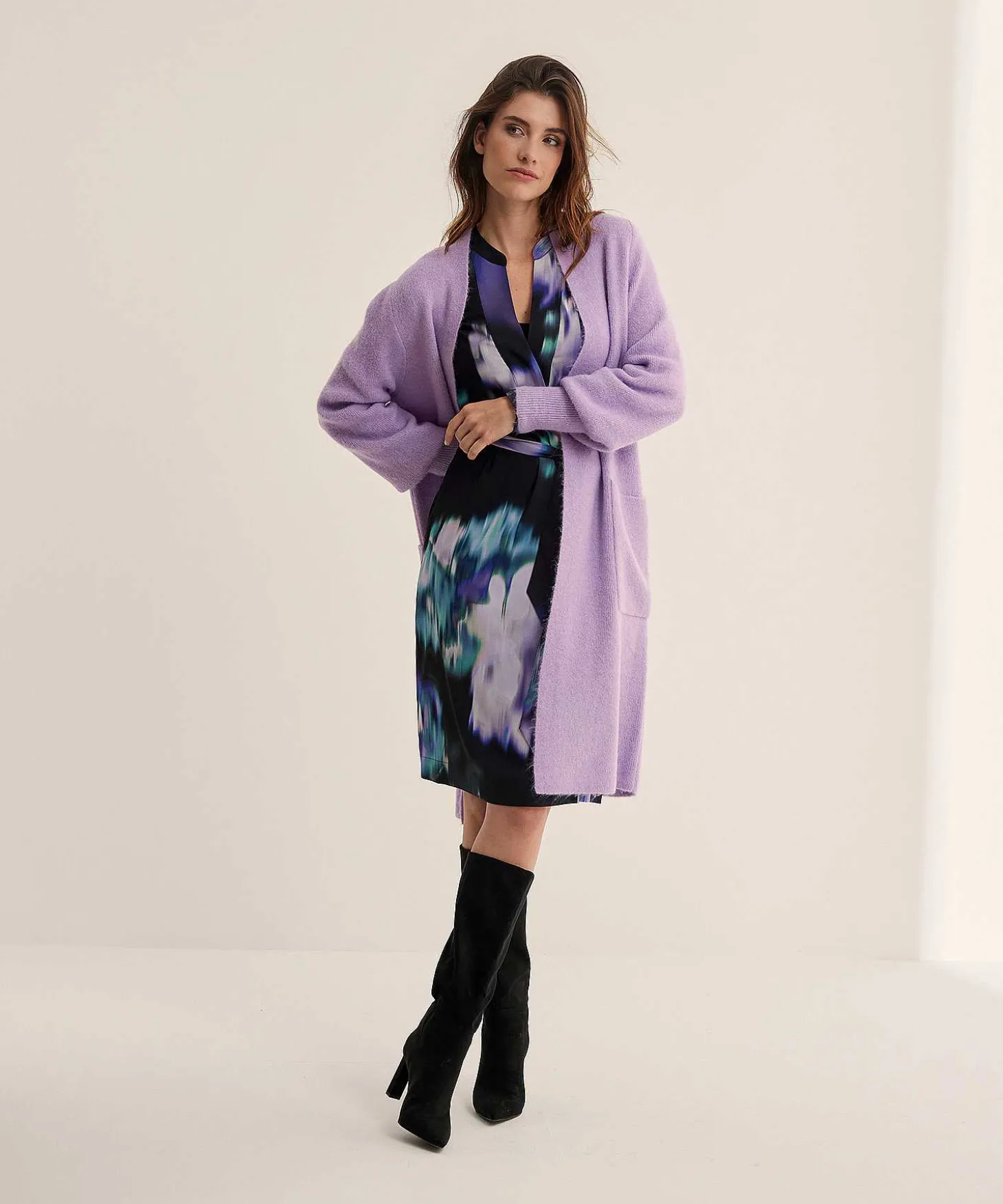 kyra_dress_with_belt_fade_0.webp Dress With Belt Faded Flower Print Willy*KYRA Discount