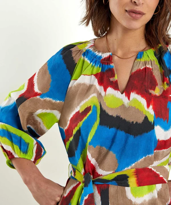 Dress With Belt Multicolor Esmee*KYRA Best