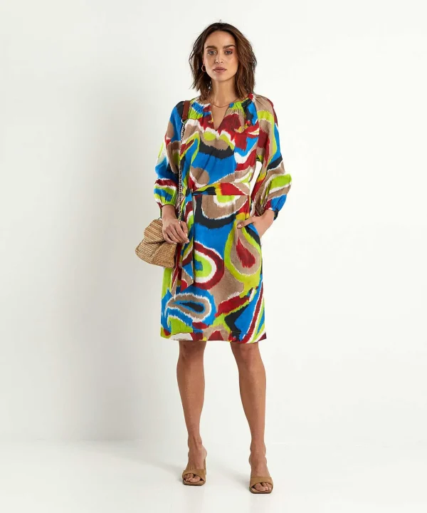 Dress With Belt Multicolor Esmee*KYRA Best