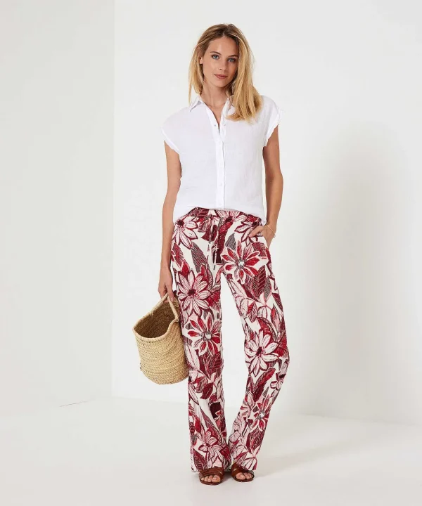 Pants Red Flower Linza*KYRA Store