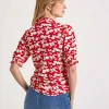 Shirt Blouse Puff Sleeve Red Flower Rosanne*KYRA Clearance