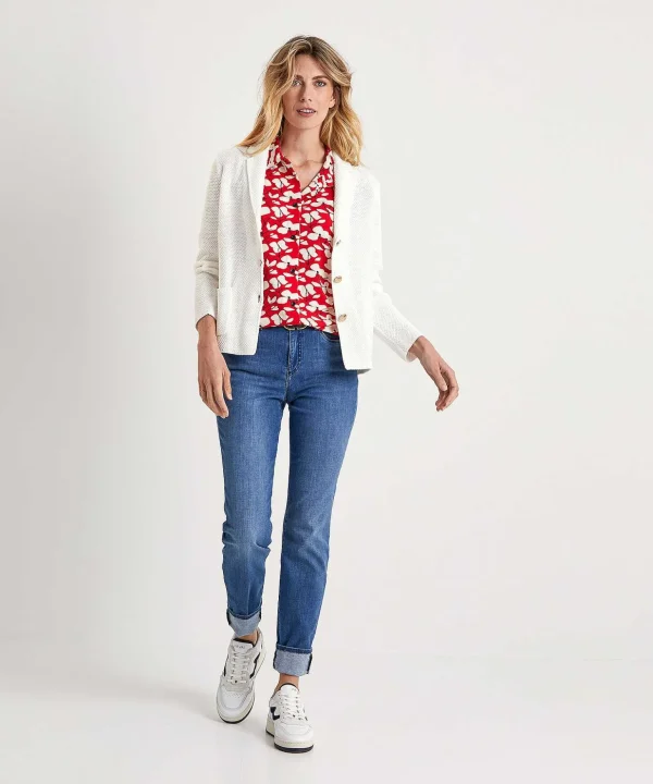 Shirt Blouse Puff Sleeve Red Flower Rosanne*KYRA Clearance