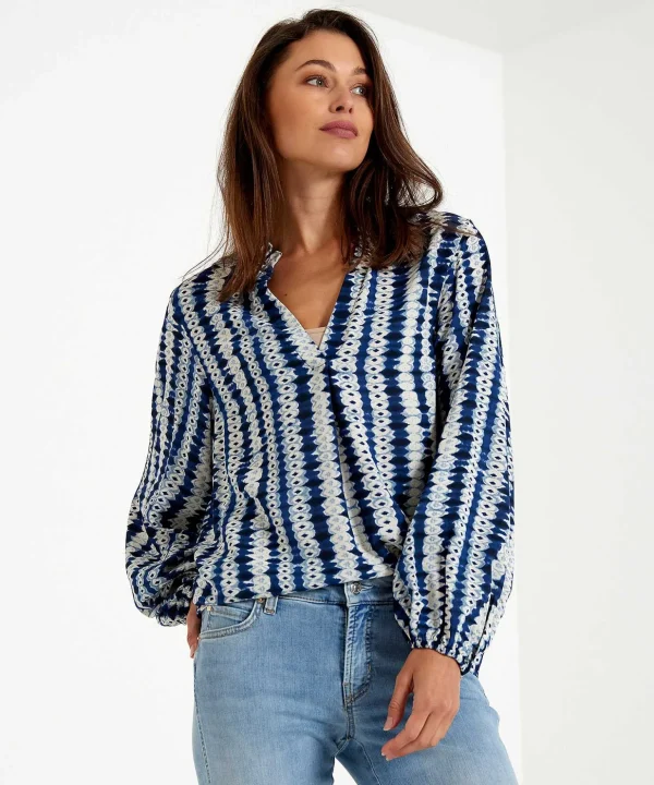 Tie Dye Stripes Blouse Nouky*KYRA Cheap