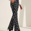 Wide Leg Trousers Geo Print Dipper*KYRA Best