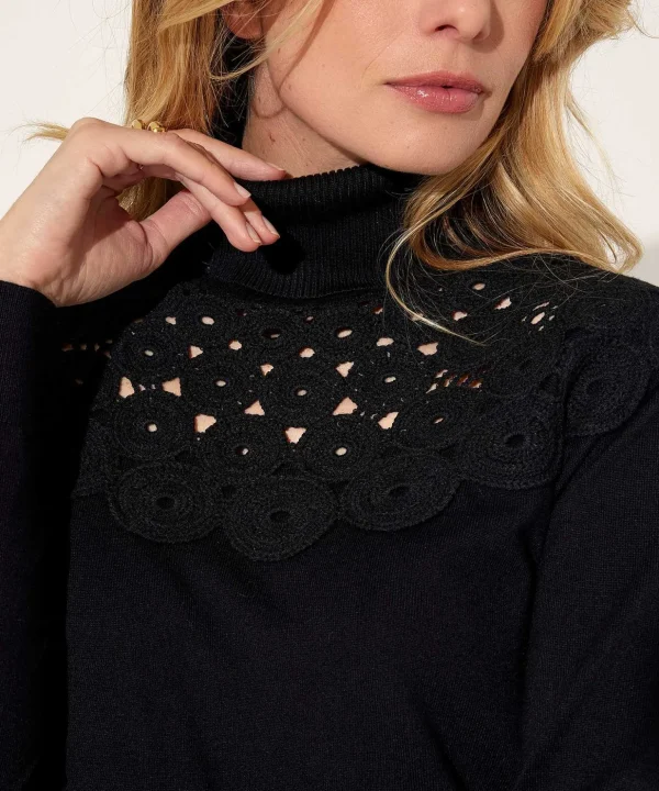 Turtleneck Flower Crocheted*Leo & Ugo Flash Sale