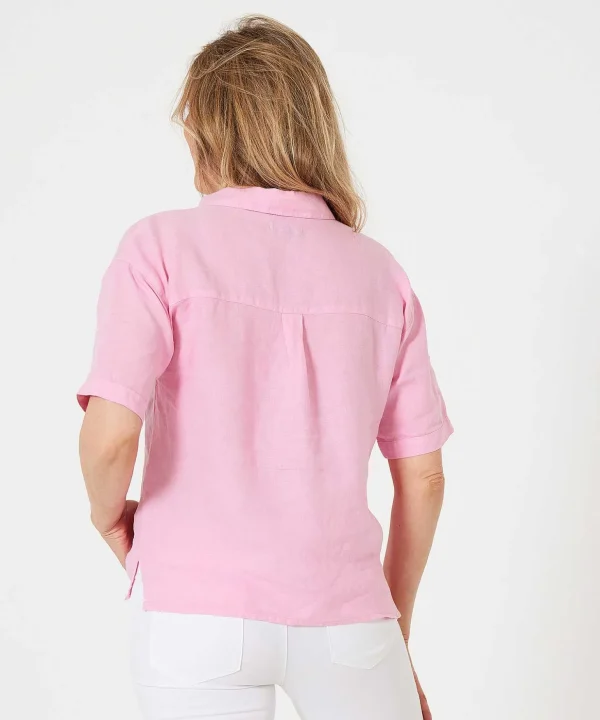 Linen Blouse Short Sleeve** Cheap