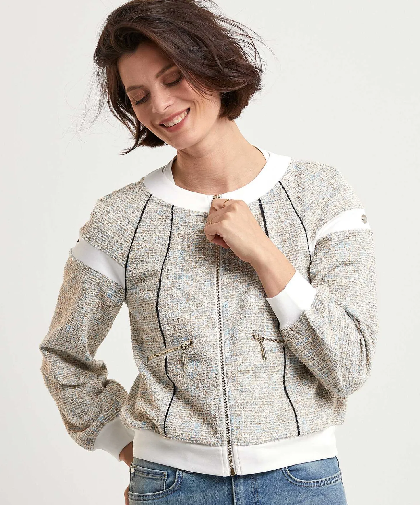 liu_jo_boucle_bomber_vest_3.webp Boucle Bomber Vest*LIU JO Sale
