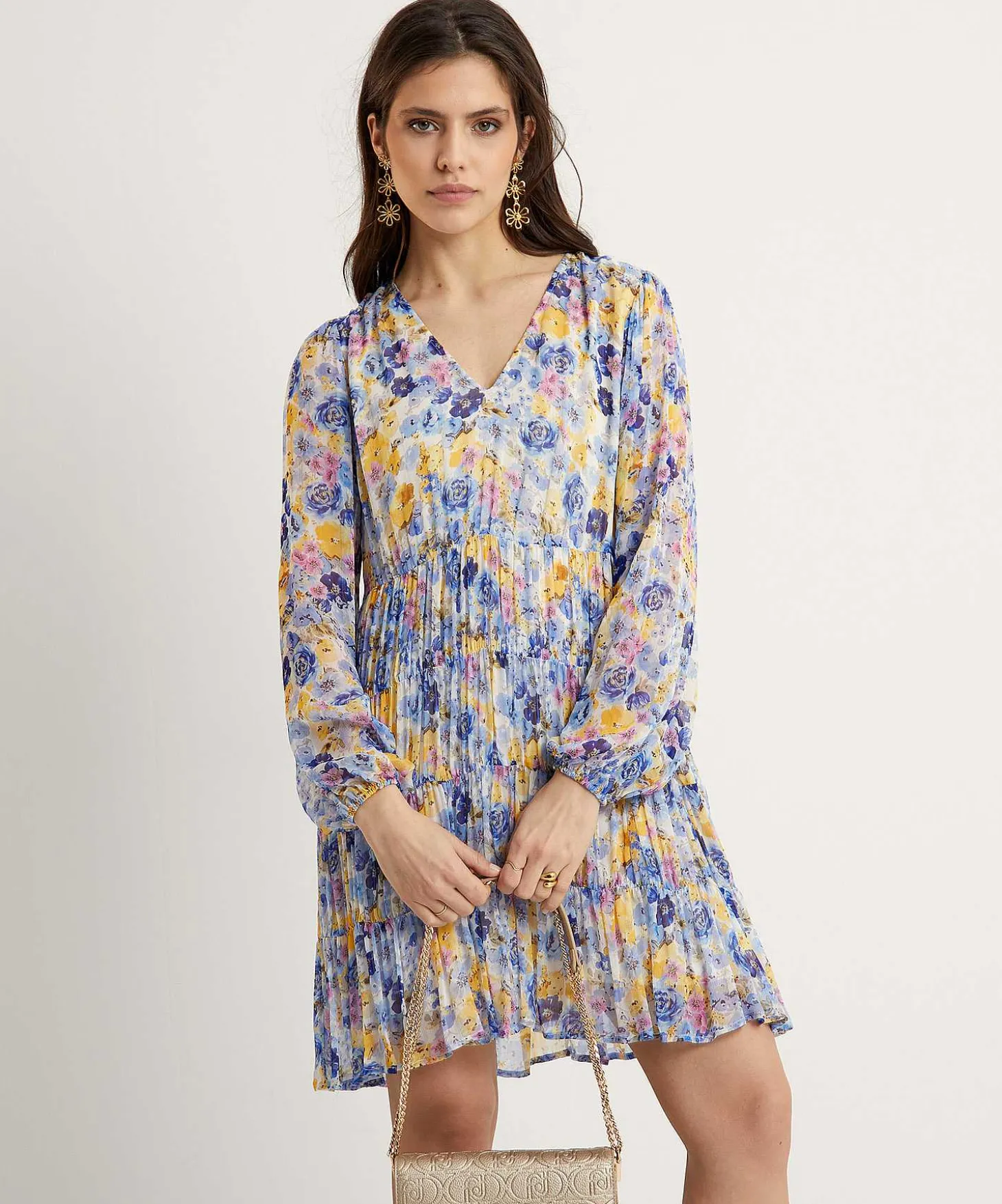 liu_jo_pleated_dress_flor_3.webp Pleated Dress Floral Print*LIU JO Cheap