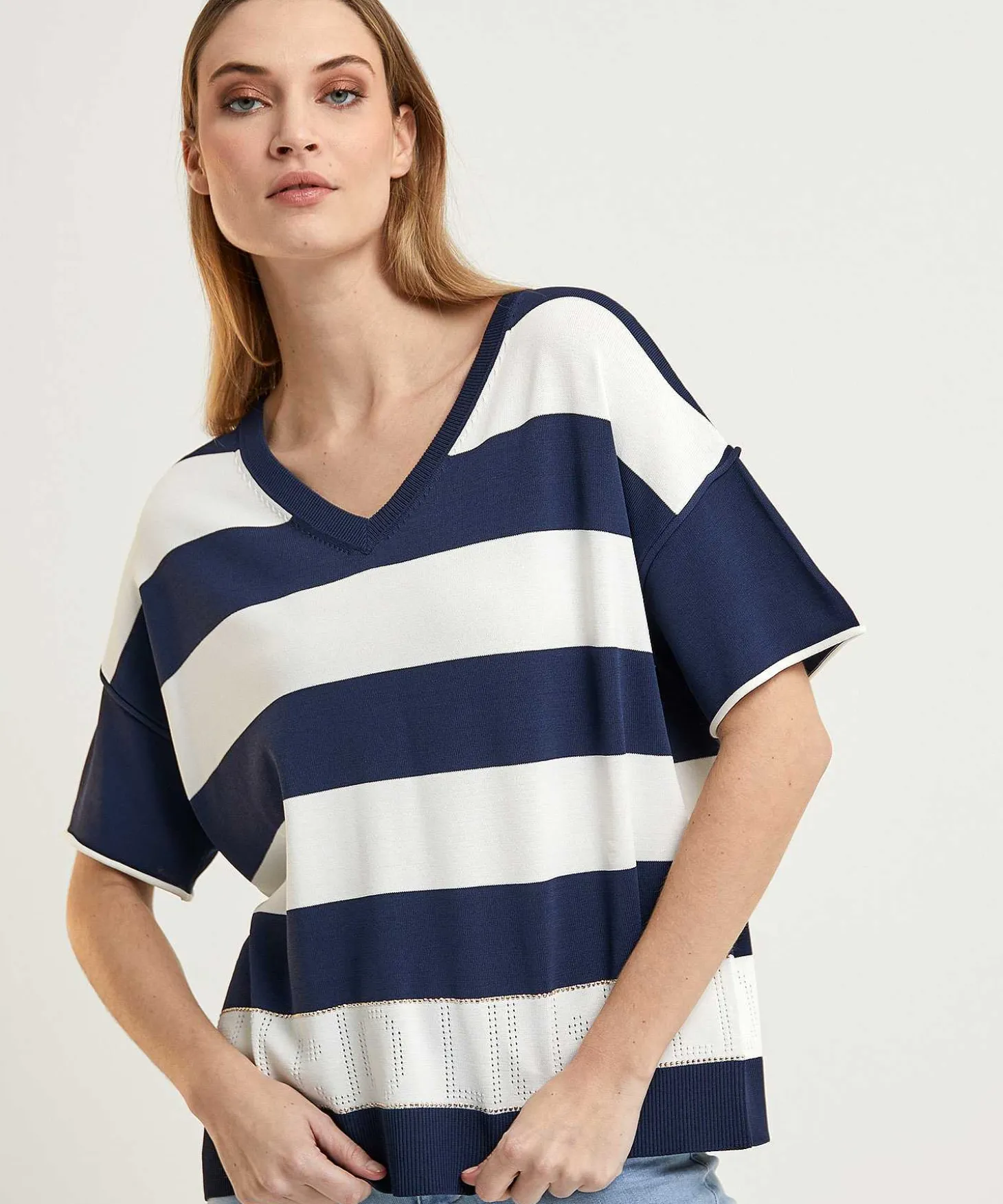 liu_jo_striped_sweater_wi_0-1.webp Striped Sweater With Studs*LIU JO Best