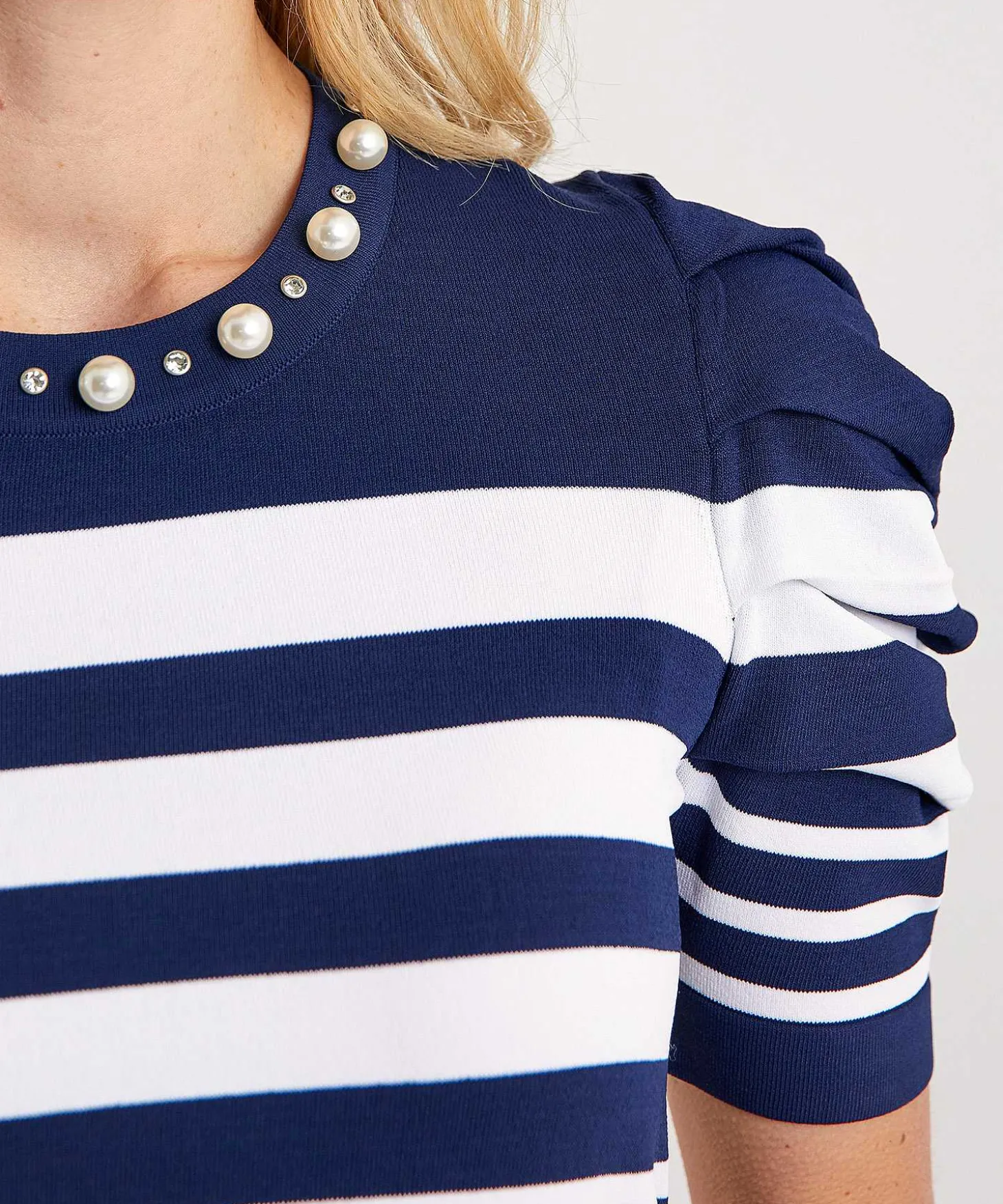 liu_jo_striped_sweater_wi_0.webp Striped Sweater With Pearls*LIU JO Fashion