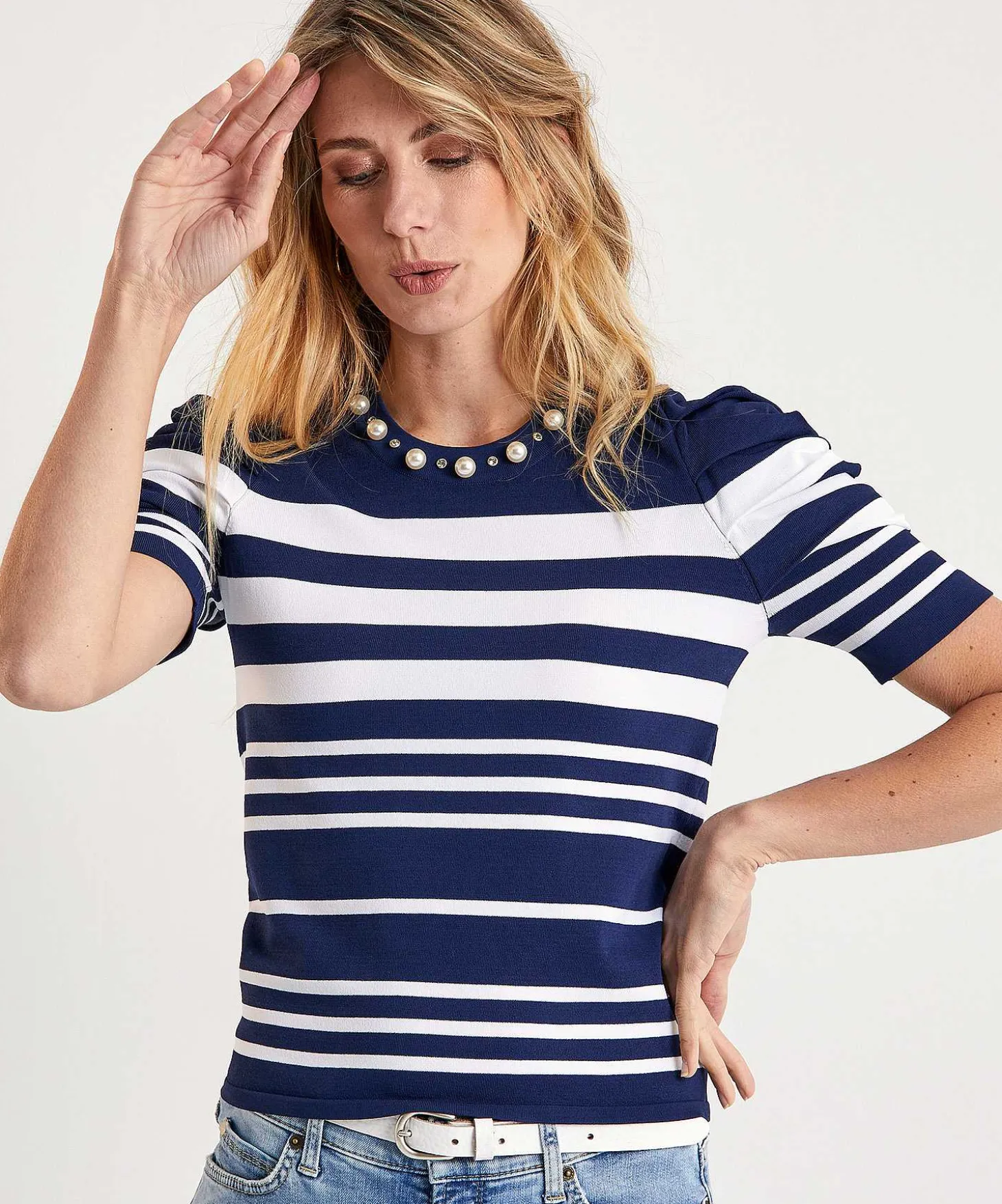 liu_jo_striped_sweater_wi_1.webp Striped Sweater With Pearls*LIU JO Fashion