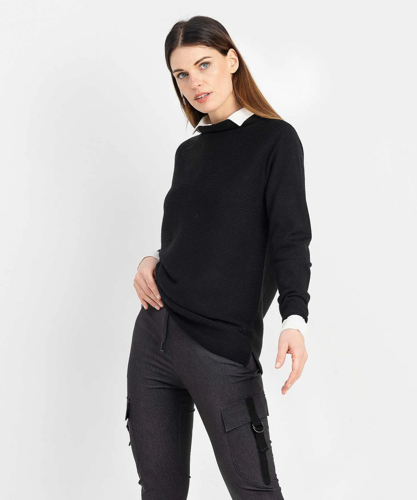 long_sweater_horizontal__0-1.webp Long Sweater Horizontal Rib** Sale
