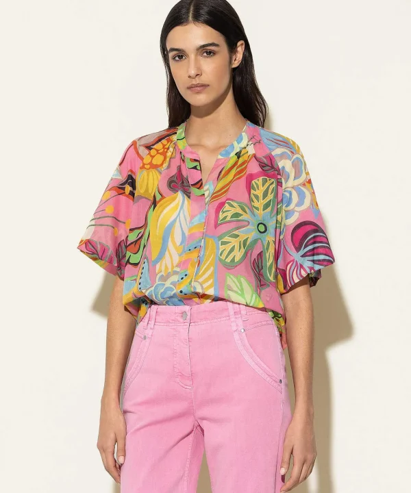 Blouse Tropical Flower Print*Luisa Cerano Discount