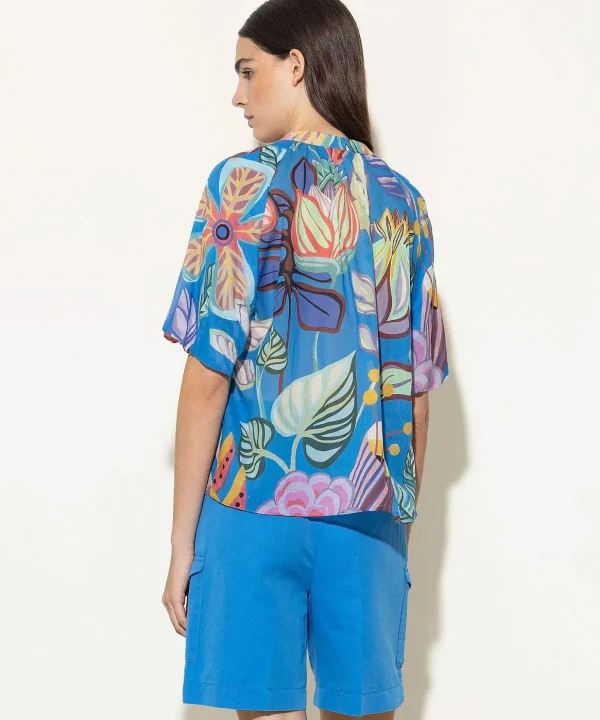 Blouse Tropical Flower Print*Luisa Cerano Shop