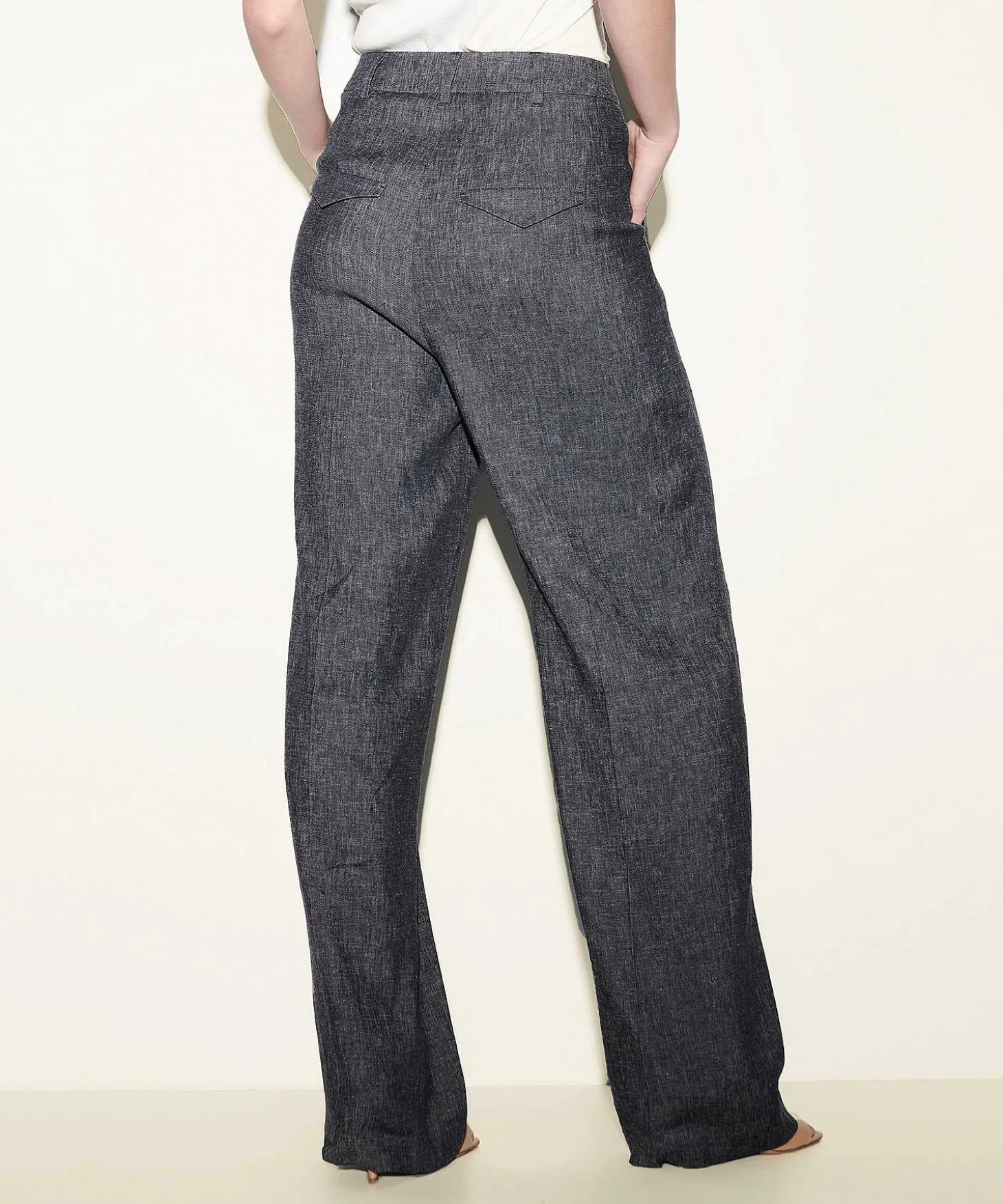 luisa_cerano_linen_mix_wi_2.webp Linen Mix Wide Leg Pants Denim Look*Luisa Cerano Flash Sale
