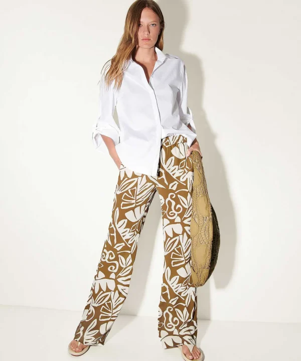 Palazzo Trousers Leaf Print*Luisa Cerano Best Sale