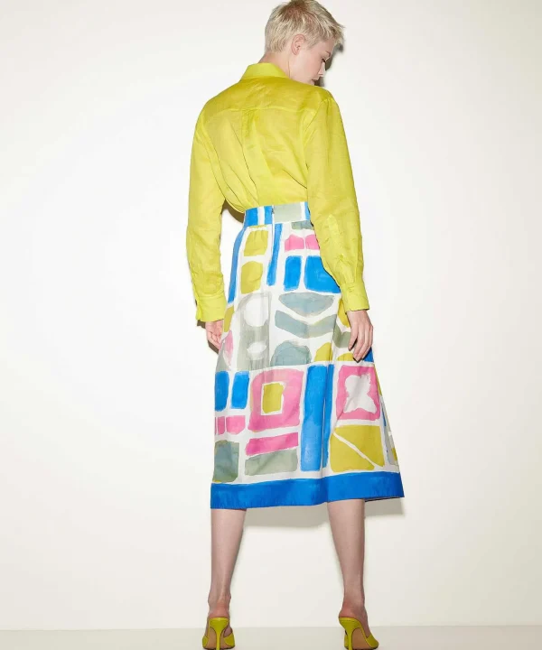 Poplin Skirt Graphic Print*Luisa Cerano Clearance