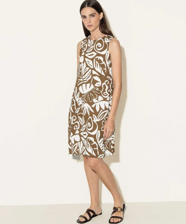 Sleeveless Dress Leaf Print*Luisa Cerano New