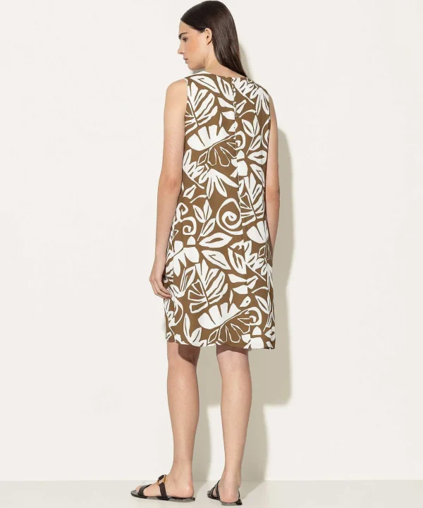 Sleeveless Dress Leaf Print*Luisa Cerano New