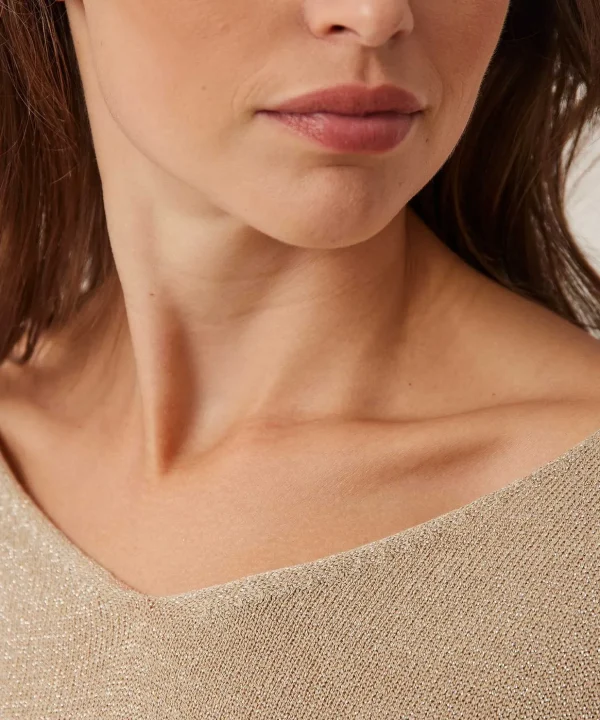 Lurex Sweater V-Neck** New