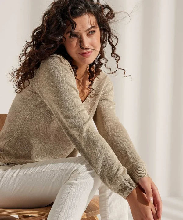 Lurex Sweater V-Neck** New