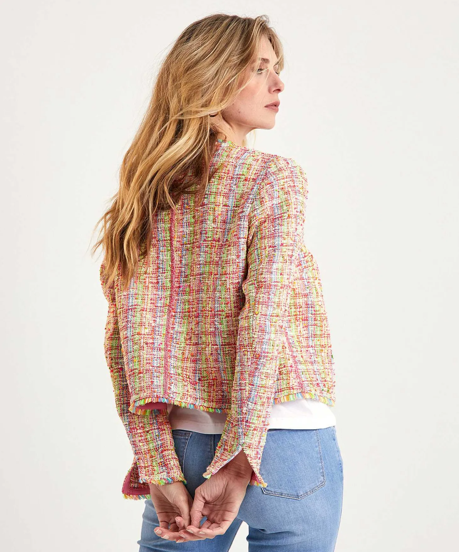 marc_cain_multicolor_bouc_2.webp Marc Cain Multicolor Boucle Vest Jacket*Marc Cain Collections Hot
