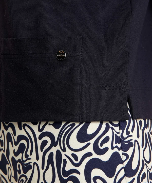 Marc Cain Shirt Rib Jersey Pocket*Marc Cain Essentials Clearance