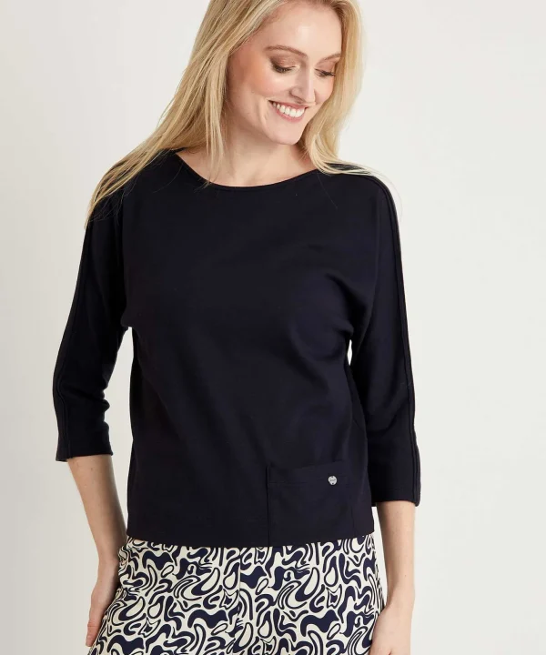 Marc Cain Shirt Rib Jersey Pocket*Marc Cain Essentials Clearance