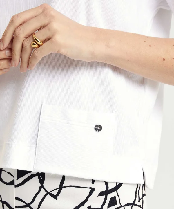 Marc Cain Shirt Rib Jersey Pocket*Marc Cain Essentials Flash Sale