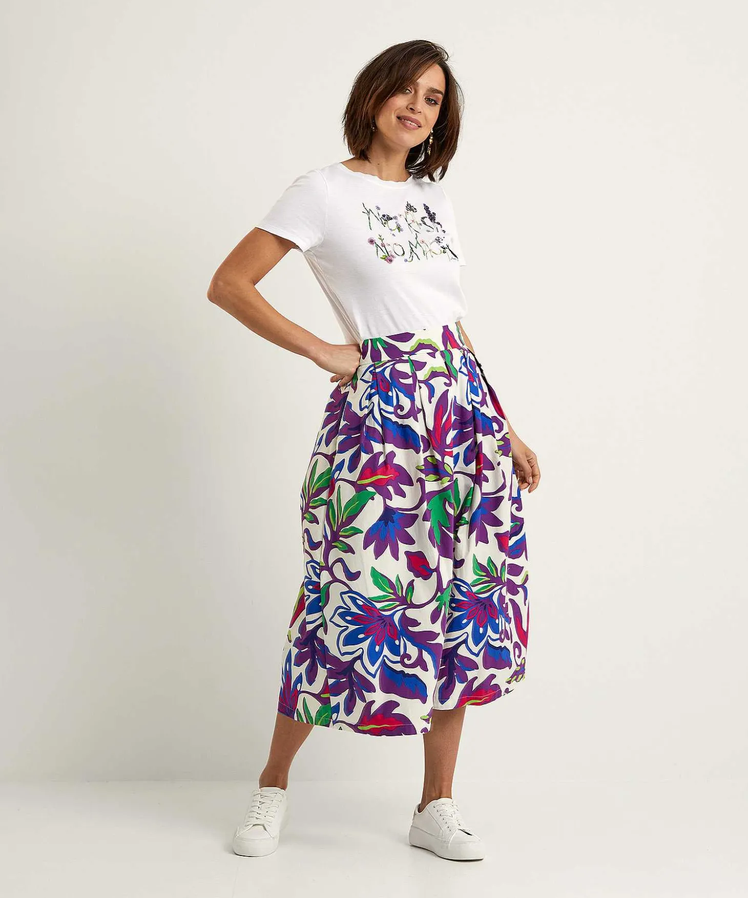 marc_cain_shirt_with_flor_0.webp Marc Cain Shirt With Floral Letter Print*Marc Cain Collections Cheap