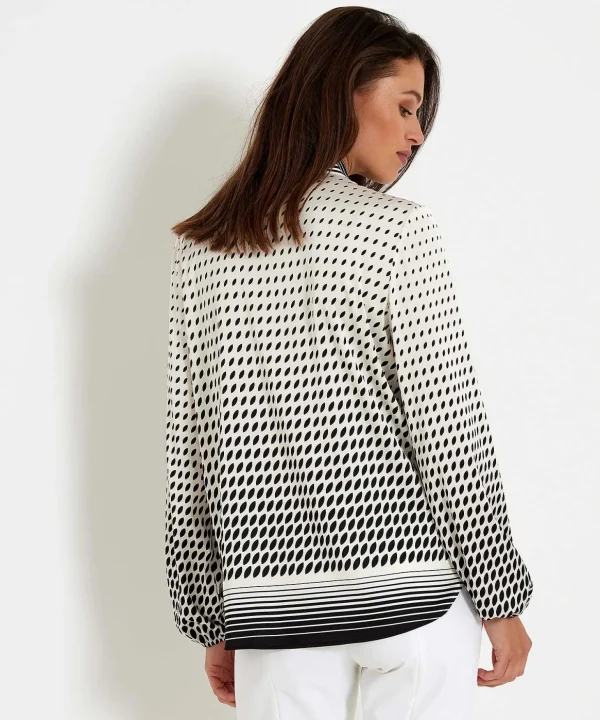 Marc Cain Silky Blouse Graphics Bow*Marc Cain Remix Store